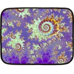 Sea Shell Spiral, Abstract Violet Cyan Stars Mini Fleece Blanket (Two Sided) Sea Shell Spiral, Abstract Violet Cyan Stars Mini Fleece Blanket (Two Sided)