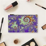 Sea Shell Spiral, Abstract Violet Cyan Stars Cosmetic Bag (Small) Sea Shell Spiral, Abstract Violet Cyan Stars Cosmetic Bag (Small)