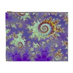 Sea Shell Spiral, Abstract Violet Cyan Stars Cosmetic Bag (XL) Sea Shell Spiral, Abstract Violet Cyan Stars Cosmetic Bag (XL)