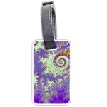 Sea Shell Spiral, Abstract Violet Cyan Stars Luggage Tag (One Side) Sea Shell Spiral, Abstract Violet Cyan Stars Luggage Tag (One Side)