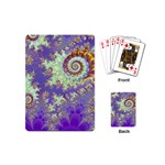 Sea Shell Spiral, Abstract Violet Cyan Stars Playing Cards (Mini)