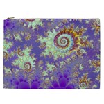 Sea Shell Spiral, Abstract Violet Cyan Stars Cosmetic Bag (XXL) Sea Shell Spiral, Abstract Violet Cyan Stars Cosmetic Bag (XXL)