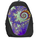 Sea Shell Spiral, Abstract Violet Cyan Stars Backpack Bag Sea Shell Spiral, Abstract Violet Cyan Stars Backpack Bag