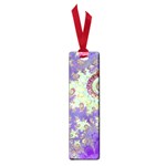 Sea Shell Spiral, Abstract Violet Cyan Stars Small Bookmark