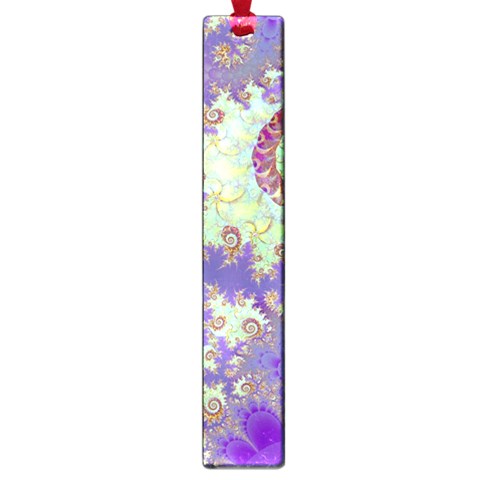 Sea Shell Spiral, Abstract Violet Cyan Stars Large Bookmark from ArtsNow.com Front