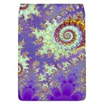 Sea Shell Spiral, Abstract Violet Cyan Stars Removable Flap Cover (Large)