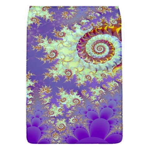 Sea Shell Spiral, Abstract Violet Cyan Stars Removable Flap Cover (Small) from ArtsNow.com Front
