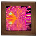 Magenta Boardwalk Carnival, Abstract Ocean Shimmer Framed Ceramic Tile Magenta Boardwalk Carnival, Abstract Ocean Shimmer Framed Ceramic Tile