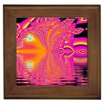 Magenta Boardwalk Carnival, Abstract Ocean Shimmer Framed Ceramic Tile