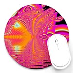 Magenta Boardwalk Carnival, Abstract Ocean Shimmer 8  Mouse Pad (Round)