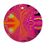 Magenta Boardwalk Carnival, Abstract Ocean Shimmer Round Ornament Magenta Boardwalk Carnival, Abstract Ocean Shimmer Round Ornament
