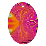 Magenta Boardwalk Carnival, Abstract Ocean Shimmer Oval Ornament