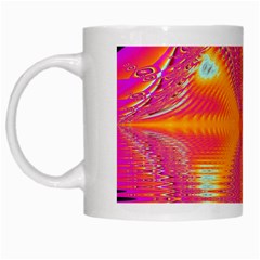 Magenta Boardwalk Carnival, Abstract Ocean Shimmer White Coffee Mug from ArtsNow.com Left