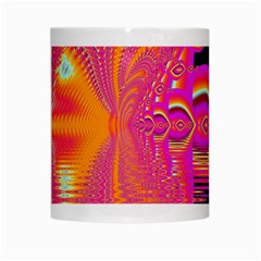 Magenta Boardwalk Carnival, Abstract Ocean Shimmer White Coffee Mug from ArtsNow.com Center