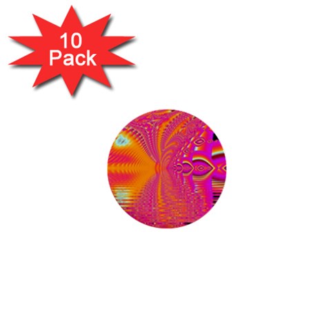 Magenta Boardwalk Carnival, Abstract Ocean Shimmer 1  Mini Button (10 pack) from ArtsNow.com Front