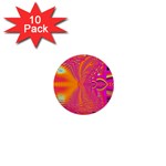 Magenta Boardwalk Carnival, Abstract Ocean Shimmer 1  Mini Button (10 pack)