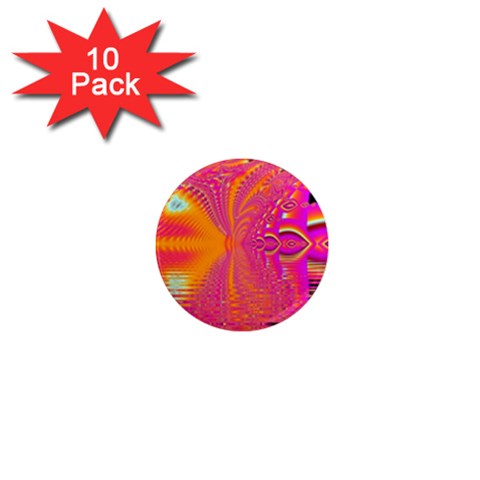 Magenta Boardwalk Carnival, Abstract Ocean Shimmer 1  Mini Button Magnet (10 pack) from ArtsNow.com Front