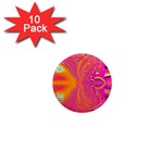 Magenta Boardwalk Carnival, Abstract Ocean Shimmer 1  Mini Button Magnet (10 pack)