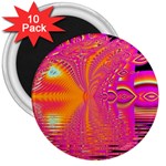 Magenta Boardwalk Carnival, Abstract Ocean Shimmer 3  Button Magnet (10 pack)