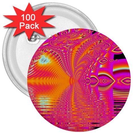 Magenta Boardwalk Carnival, Abstract Ocean Shimmer 3  Button (100 pack) from ArtsNow.com Front