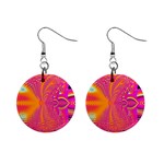 Magenta Boardwalk Carnival, Abstract Ocean Shimmer Mini Button Earrings Magenta Boardwalk Carnival, Abstract Ocean Shimmer Mini Button Earrings