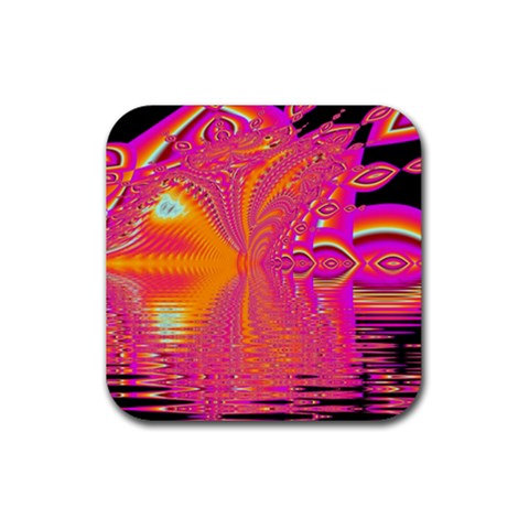 Magenta Boardwalk Carnival, Abstract Ocean Shimmer Drink Coaster (Square) from ArtsNow.com Front