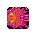 Magenta Boardwalk Carnival, Abstract Ocean Shimmer Drink Coaster (Square)