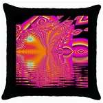 Magenta Boardwalk Carnival, Abstract Ocean Shimmer Black Throw Pillow Case Magenta Boardwalk Carnival, Abstract Ocean Shimmer Black Throw Pillow Case