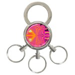 Magenta Boardwalk Carnival, Abstract Ocean Shimmer 3-Ring Key Chain