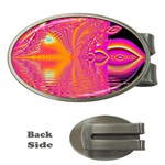 Magenta Boardwalk Carnival, Abstract Ocean Shimmer Money Clip (Oval)