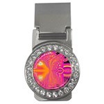 Magenta Boardwalk Carnival, Abstract Ocean Shimmer Money Clip (CZ)