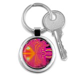 Magenta Boardwalk Carnival, Abstract Ocean Shimmer Key Chain (Round) Magenta Boardwalk Carnival, Abstract Ocean Shimmer Key Chain (Round)