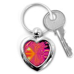 Magenta Boardwalk Carnival, Abstract Ocean Shimmer Key Chain (Heart)