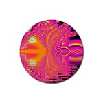 Magenta Boardwalk Carnival, Abstract Ocean Shimmer Drink Coaster (Round) Magenta Boardwalk Carnival, Abstract Ocean Shimmer Drink Coaster (Round)