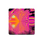 Magenta Boardwalk Carnival, Abstract Ocean Shimmer Magnet (Square)