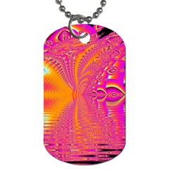 Magenta Boardwalk Carnival, Abstract Ocean Shimmer Dog Tag (Two Front