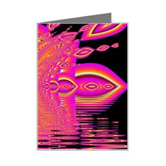 Magenta Boardwalk Carnival, Abstract Ocean Shimmer Mini Greeting Card from ArtsNow.com Left