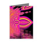 Magenta Boardwalk Carnival, Abstract Ocean Shimmer Mini Greeting Card Magenta Boardwalk Carnival, Abstract Ocean Shimmer Mini Greeting Card