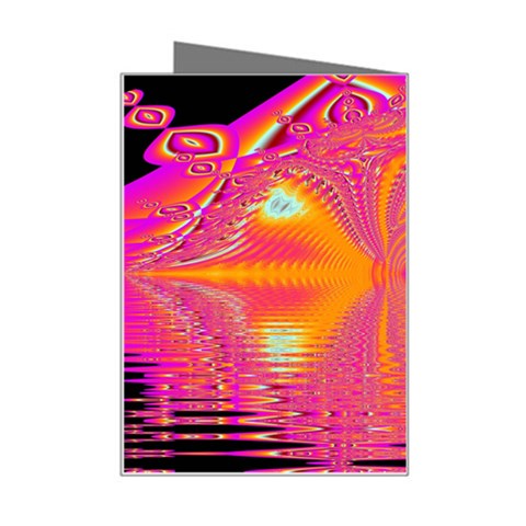 Magenta Boardwalk Carnival, Abstract Ocean Shimmer Mini Greeting Card from ArtsNow.com Right