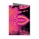 Magenta Boardwalk Carnival, Abstract Ocean Shimmer Mini Greeting Card (8 Pack)