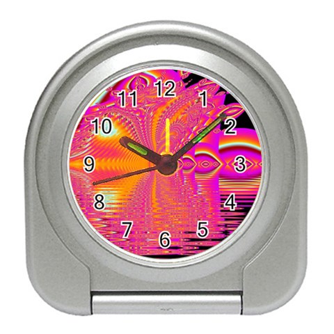 Magenta Boardwalk Carnival, Abstract Ocean Shimmer Desk Alarm Clock from ArtsNow.com Front