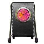 Magenta Boardwalk Carnival, Abstract Ocean Shimmer Stationery Holder Clock