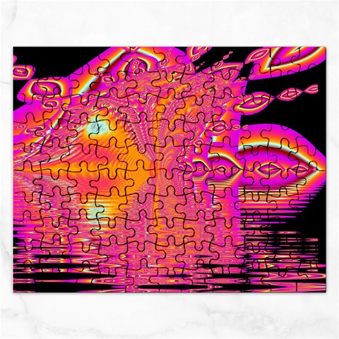 Magenta Boardwalk Carnival, Abstract Ocean Shimmer Jigsaw Puzzle (Rectangle) from ArtsNow.com Front