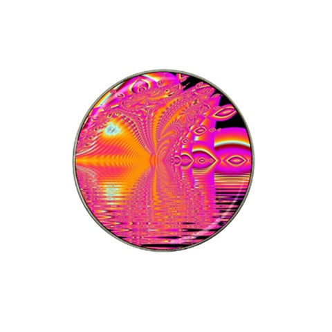 Magenta Boardwalk Carnival, Abstract Ocean Shimmer Golf Ball Marker (for Hat Clip) from ArtsNow.com Front