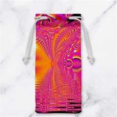 Magenta Boardwalk Carnival, Abstract Ocean Shimmer Jewelry Bag from ArtsNow.com Back