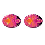 Magenta Boardwalk Carnival, Abstract Ocean Shimmer Cufflinks (Oval)