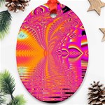 Magenta Boardwalk Carnival, Abstract Ocean Shimmer Oval Ornament (Two Sides)