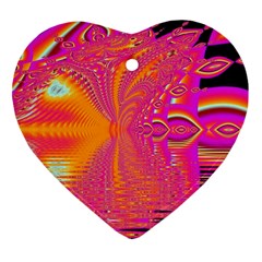 Magenta Boardwalk Carnival, Abstract Ocean Shimmer Heart Ornament (Two Sides) from ArtsNow.com Front