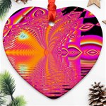 Magenta Boardwalk Carnival, Abstract Ocean Shimmer Heart Ornament (Two Sides) Magenta Boardwalk Carnival, Abstract Ocean Shimmer Heart Ornament (Two Sides)