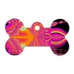 Magenta Boardwalk Carnival, Abstract Ocean Shimmer Dog Tag Bone (One Sided)